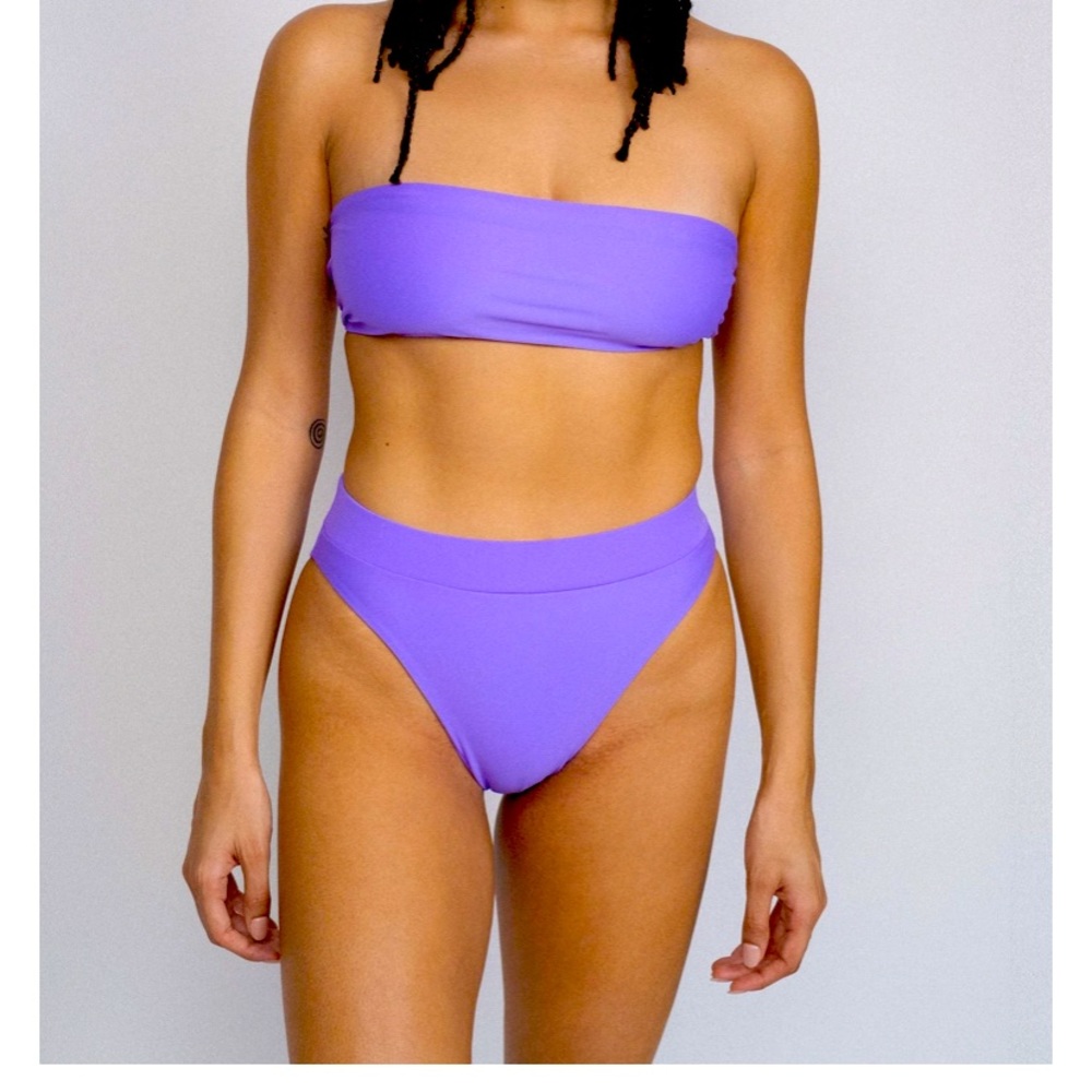 Purple frankis kini bandeau high waisted